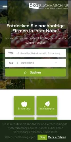 Anteprima del sito Ökosuchmaschine, media di Germania per articoli sponsorizzati