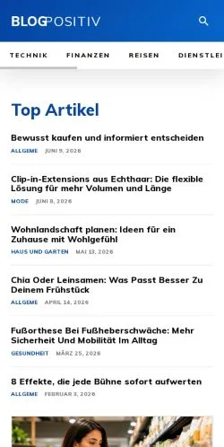 Anteprima del sito Blog Positiv, media di Germania per articoli sponsorizzati