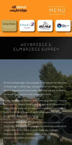 Anteprima del sito All About Weybridge, media di Regno Unito per articoli sponsorizzati