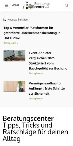 Anteprima del sito Beratungscenter, media di Germania per articoli sponsorizzati