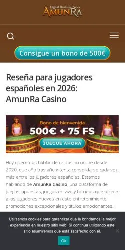 Anteprima del sito AmunRa Casino, media di Spagna per articoli sponsorizzati