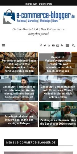 Anteprima del sito E-Commerce-Blogger, media di Germania per articoli sponsorizzati