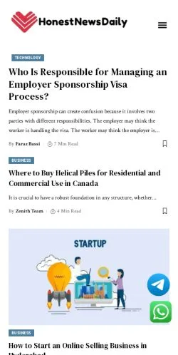 Anteprima del sito HonestNewsDaily, media di Stati Uniti per articoli sponsorizzati