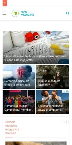 Podgląd witryny New Medicine, medium z kraju Rumunia do artykułów sponsorowanych