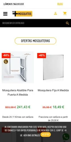 Podgląd witryny No+Mosquitos, medium z kraju Hiszpania do artykułów sponsorowanych
