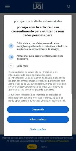 Podgląd witryny Poços Já, medium z kraju Brazylia do artykułów sponsorowanych