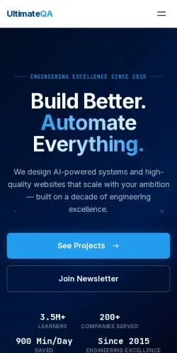 Aperçu du site UltimateQA, média de États-Unis pour articles sponsorisés
