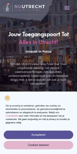 Anteprima del sito Home • Nu Utrecht.nl, media di Paesi Bassi per articoli sponsorizzati