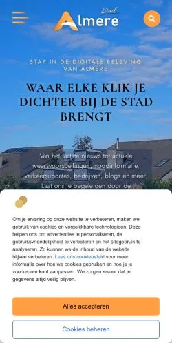 Podgląd witryny Home • Stad Almere, medium z kraju Holandia do artykułów sponsorowanych