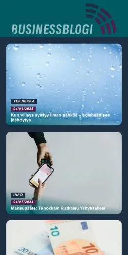 Podgląd witryny Businessblogi, medium z kraju Finlandia do artykułów sponsorowanych