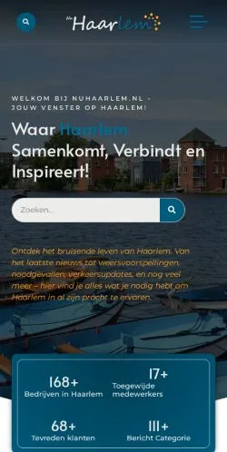 Vista previa del sitio Home • Nu Haarlem, medio de Países Bajos para artículos patrocinados