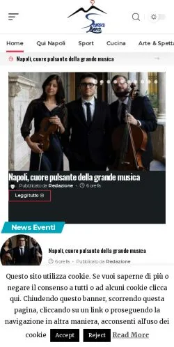 Anteprima del sito SenzaLinea, media di Italia per articoli sponsorizzati