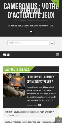 Anteprima del sito Cameronius, media di Francia per articoli sponsorizzati