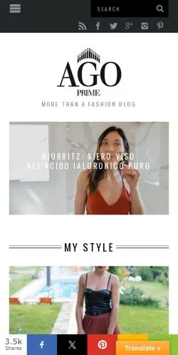 Anteprima del sito Agoprime, media di Italia per articoli sponsorizzati
