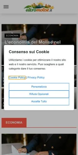 Voorbeeld van de site Altro Molise, medium uit Italië voor gesponsorde artikelen