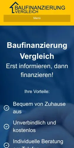Podgląd witryny Baufinanzierung Vergleich, medium z kraju Niemcy do artykułów sponsorowanych
