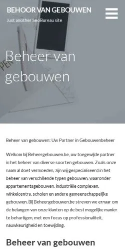 Anteprima del sito Beheer Van Gebouwen, media di Belgio per articoli sponsorizzati