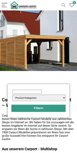 Anteprima del sito Carport Depot, media di Germania per articoli sponsorizzati