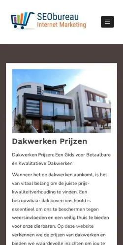 Anteprima del sito Dakwerken Prijzen Vergelijken, media di Belgio per articoli sponsorizzati