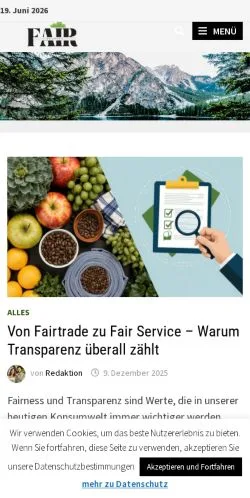 スポンサード記事向けのドイツメディア、Fair Counterのサイトプレビュー