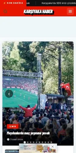 Anteprima del sito Karşıyaka Haber, media di Turchia per articoli sponsorizzati
