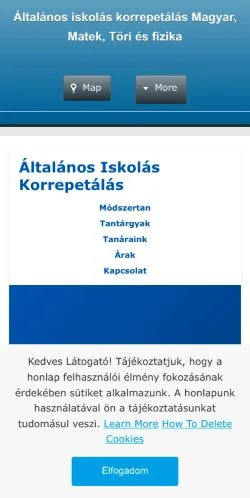 Podgląd witryny Általános Iskolás Korrepetálás, medium z kraju Węgry do artykułów sponsorowanych