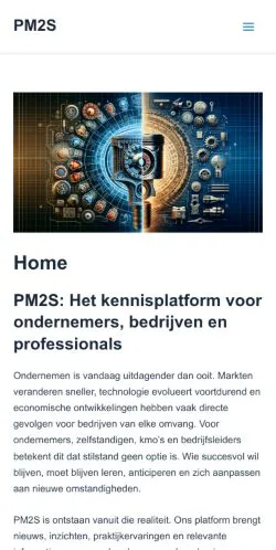 Vista previa del sitio PM2S, medio de Bélgica para artículos patrocinados