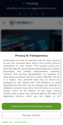 Pré-visualização do site Techno Sid, meio de Estados Unidos para artigos patrocinados