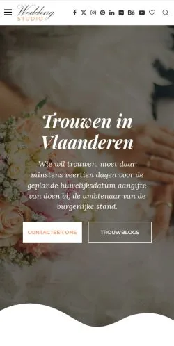 Anteprima del sito Trouwen in Vlaanderen, media di Belgio per articoli sponsorizzati