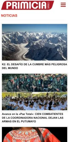 Anteprima del sito Primicia Diario, media di Spagna per articoli sponsorizzati