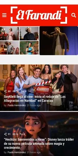 Pré-visualização do site El Farandi, meio de Espanha para artigos patrocinados