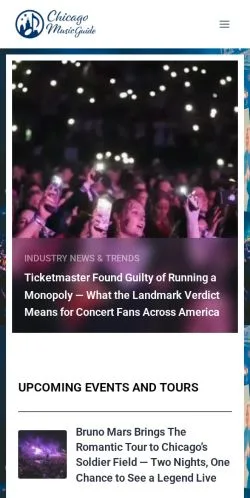 Aperçu du site Chicago Music Guide, média de États-Unis pour articles sponsorisés
