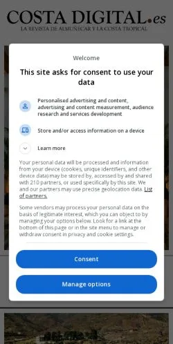 Podgląd witryny Costa Digital, medium z kraju Hiszpania do artykułów sponsorowanych