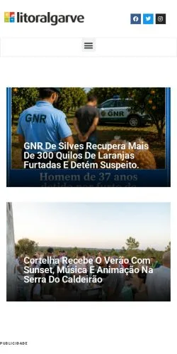 Anteprima del sito Litoralgarve, media di Portogallo per articoli sponsorizzati