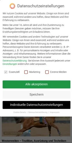 Vista previa del sitio Pferd-Reiter-Pony, medio de Alemania para artículos patrocinados