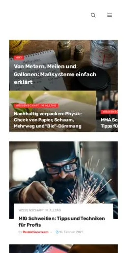 스폰서 기사용 독일 매체 Physikerinnen 사이트 미리보기