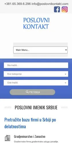Anteprima del sito Telefonski Poslovni Imenik Srbije, media di Stati Uniti per articoli sponsorizzati