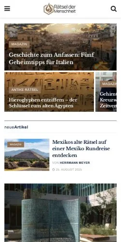 Anteprima del sito Raetsel Der Menschheit, media di Germania per articoli sponsorizzati