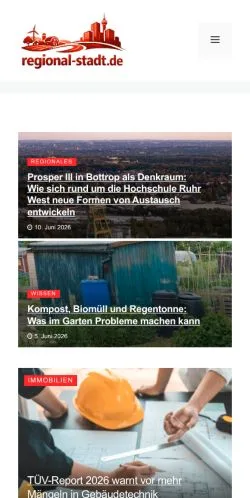Anteprima del sito Regional-Stadt.de, media di Germania per articoli sponsorizzati