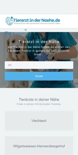Anteprima del sito Tierarzt In Der Nähe, media di Germania per articoli sponsorizzati