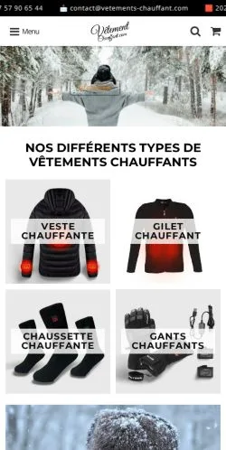 Anteprima del sito Vêtement Chauffant, media di Francia per articoli sponsorizzati