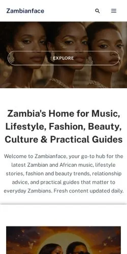 Anteprima del sito Zambianface, media di Stati Uniti per articoli sponsorizzati
