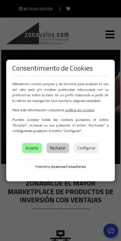 Forhåndsvisning af Zonavalue, medie fra Spanien til sponsorerede artikler