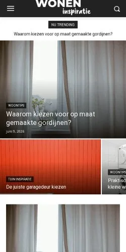 Anteprima del sito Wonen Inspiratie, media di Paesi Bassi per articoli sponsorizzati