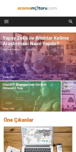 Anteprima del sito Arama Motoru, media di Turchia per articoli sponsorizzati