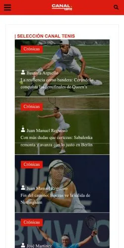 Anteprima del sito Canal Tenis, media di Spagna per articoli sponsorizzati