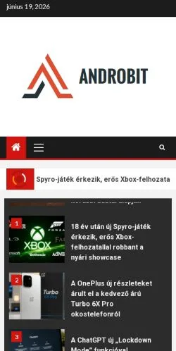 Vorschau der Website Androbit techmagazin, Medium aus Ungarn für gesponserte Artikel
