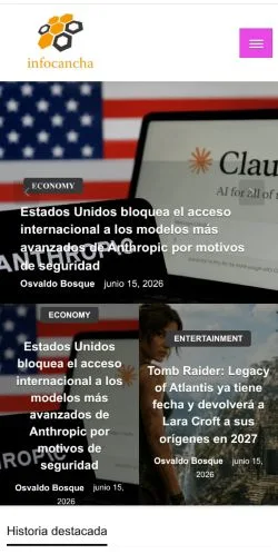 Förhandsvisning av webbplatsen Infocancha, medium i Spanien för sponsrade artiklar