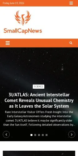 Anteprima del sito Small Cap News, media di Regno Unito per articoli sponsorizzati