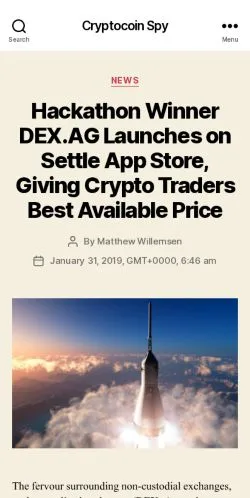 스폰서 기사용 미국 매체 CryptoCoinSpy 사이트 미리보기